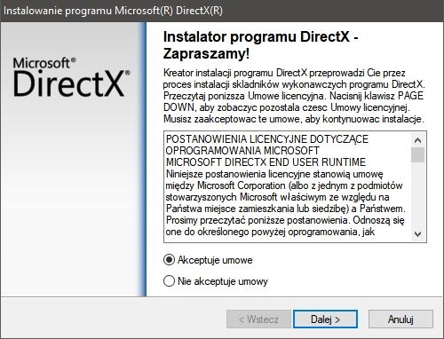 Instalacja DirectX