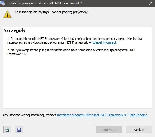 Instalacja .NET Framework