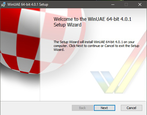 Początek instalacji WinUAE